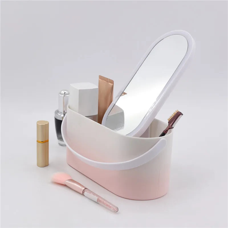 Makeup Organizer Box with LED Light Mirror - NewGenEssentials